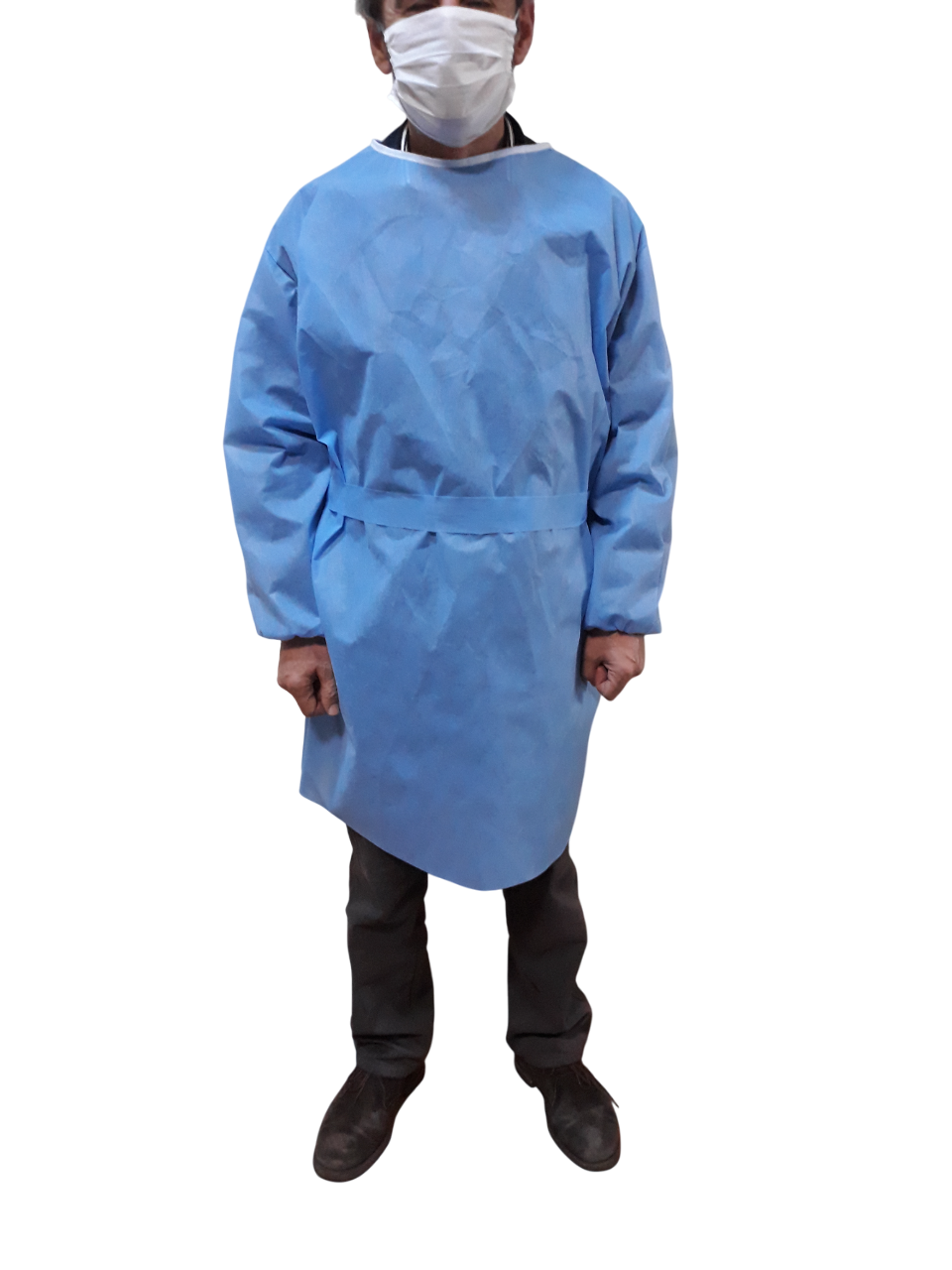 Önlük Tek Kullanımlık Tela Hasta Önlüğü mavi - medıum