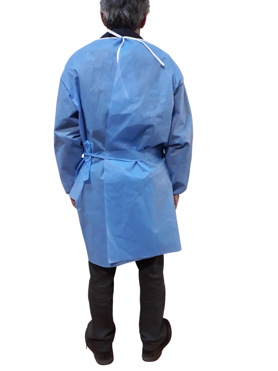 Önlük Tek Kullanımlık Tela Hasta Önlüğü mavi - large