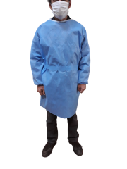 Önlük Tek Kullanımlık Tela Hasta Önlüğü mavi - large